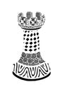 Hand drawing doodle Sketch Chess Rook Vector Illustration Art Royalty Free Stock Photo