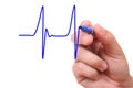 Hand drawing ecg graph Royalty Free Stock Photo