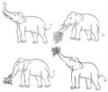 Hand drawing elephant set Royalty Free Stock Photo