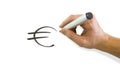 Hand drawing Euro symbol