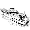 Hand drawing ferry-Vector Illustration