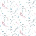 Hand drawing fly cute easter pilot bunny watercolor cartoon bunnies with airplane in the sky textile pattern. Turquoise