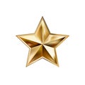 Hand drawing gold star with five rays elegant element isolated