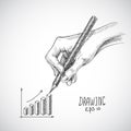 Hand drawing graph Royalty Free Stock Photo