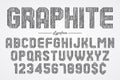Hand drawing graphite pencil font for chalkboard, pub and bar de