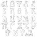 Hand drawing greek alphabet Royalty Free Stock Photo