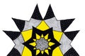 A hand drawing of a half star pattern.