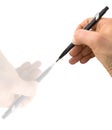 Hand drawing a hand Royalty Free Stock Photo