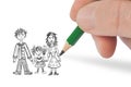 Hand drawing happy family my picture Royalty Free Stock Photo