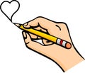 hand drawing heart with pencil vector illustration