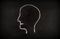 Hand drawing human head shape Royalty Free Stock Photo