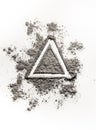 Hand drawing illustration concept triangle shape in ash, dust, d
