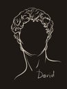 Hand drawing illustration of David s head
