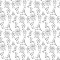 Hand drawing. Illustration of little fairy. Seamless pattern. Royalty Free Stock Photo