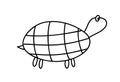 Hand drawing kids line animal turtle. Sea turtle vector design isolated on white background. Concept for icon card, baby Royalty Free Stock Photo