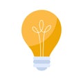 Hand drawing Lamp vector isolated flat design illustration, light bulb icon. Energy or Creativity concept vector Royalty Free Stock Photo