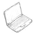 Hand drawing laptop