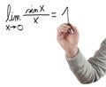 Hand drawing limit equation. Royalty Free Stock Photo