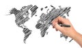 Hand drawing map Royalty Free Stock Photo