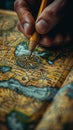 Hand drawing a map Royalty Free Stock Photo