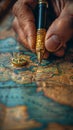 Hand drawing a map Royalty Free Stock Photo