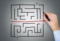 Hand drawing maze Royalty Free Stock Photo
