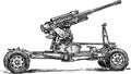 Sketch of an old antiaircraft gun of times of World War II