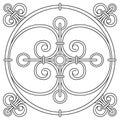 Hand drawing pattern for tile in black and white colors. Italian majolica style