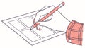 Hand Drawing with Pencil on a Grid Layout, vector design Generative AI Royalty Free Stock Photo