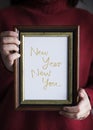 Phrase New Year New You in a frame Royalty Free Stock Photo