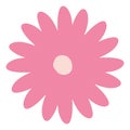 Hand drawing pink color daisy flower with several petals