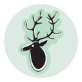 Hand drawing contour silhouette of deer head Royalty Free Stock Photo