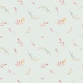 Hand drawing seamless watercolor floral patterns with rose, leaves, branches and flowers. Bohemian gold pink pattern Royalty Free Stock Photo