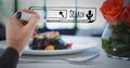 Hand drawing search bar against blurry dinner Royalty Free Stock Photo