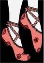 Hand drawing shoes ballerina illustration