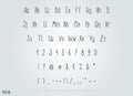 Hand drawing sketch vector alphabet, thin handwritten font.