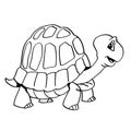 Hand drawn a turtle cartoon-Vector Illustration Royalty Free Stock Photo