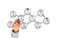 Hand drawing social network Royalty Free Stock Photo