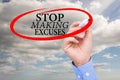 hand drawing stop making excuses graphic