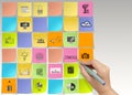 Hand drawing STRATEGY words on sticky note Royalty Free Stock Photo