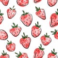 Hand drawing strawberry pattern illustration vector Royalty Free Stock Photo