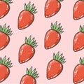 Hand drawing strawberry pattern illustration vector. Royalty Free Stock Photo