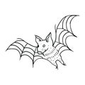 hand drawing style of bat icon vector