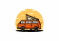 Hand drawing style of camper van Royalty Free Stock Photo