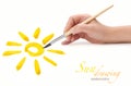 Hand drawing sun Royalty Free Stock Photo