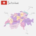Hand drawing Switzerlamd maps with hand lettering.illustration. Royalty Free Stock Photo