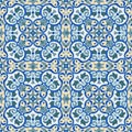 Hand drawing tile color seamless. Italian majolica style