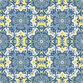 Hand drawing tile color seamless. Italian majolica style