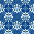 Hand drawing tile color seamless. Italian majolica style