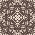 Hand drawing tile vintage color seamless pattern. Italian majolica style. Vector illustration. Royalty Free Stock Photo